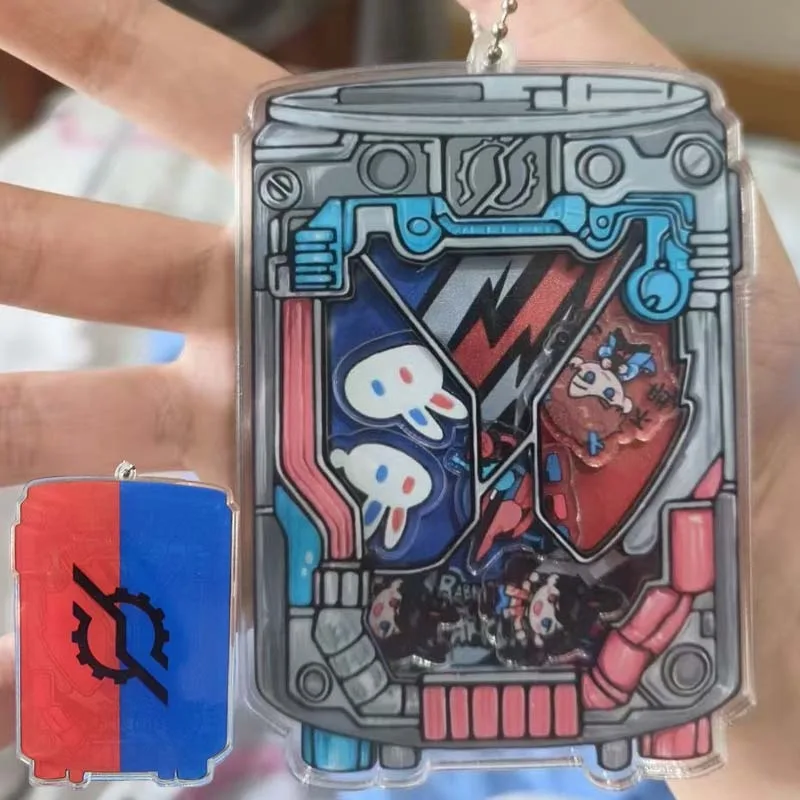 Kamen Rider Build Goyang Gantungan Kunci Kartun Lucu Akrilik Liontin Rantai Manik Gantungan Kunci Tas Aksesori Hadiah Ulang Tahun Kreatif Baru