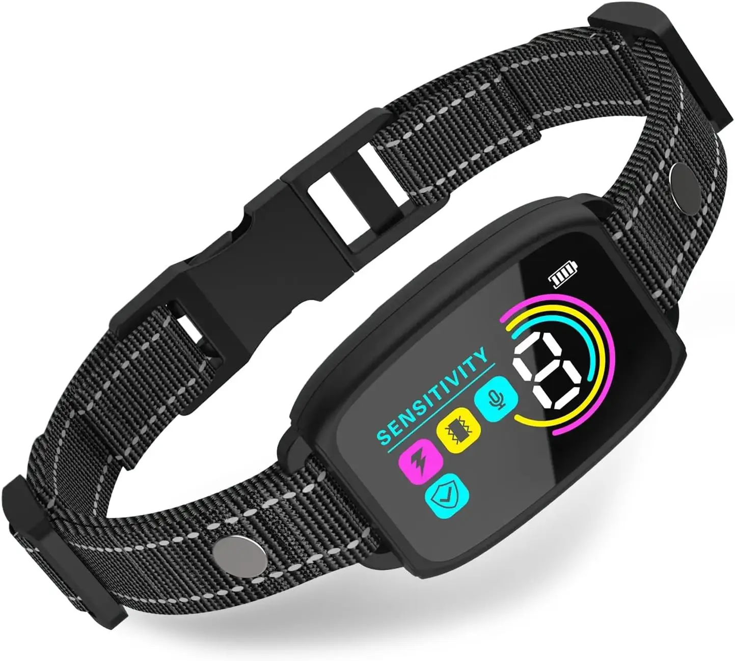 

Anti-Barking Collar, 8 Sensitivity Levels, Beep/Vibration/Shock, Rechargeable for Small to Large Dogs (Black)