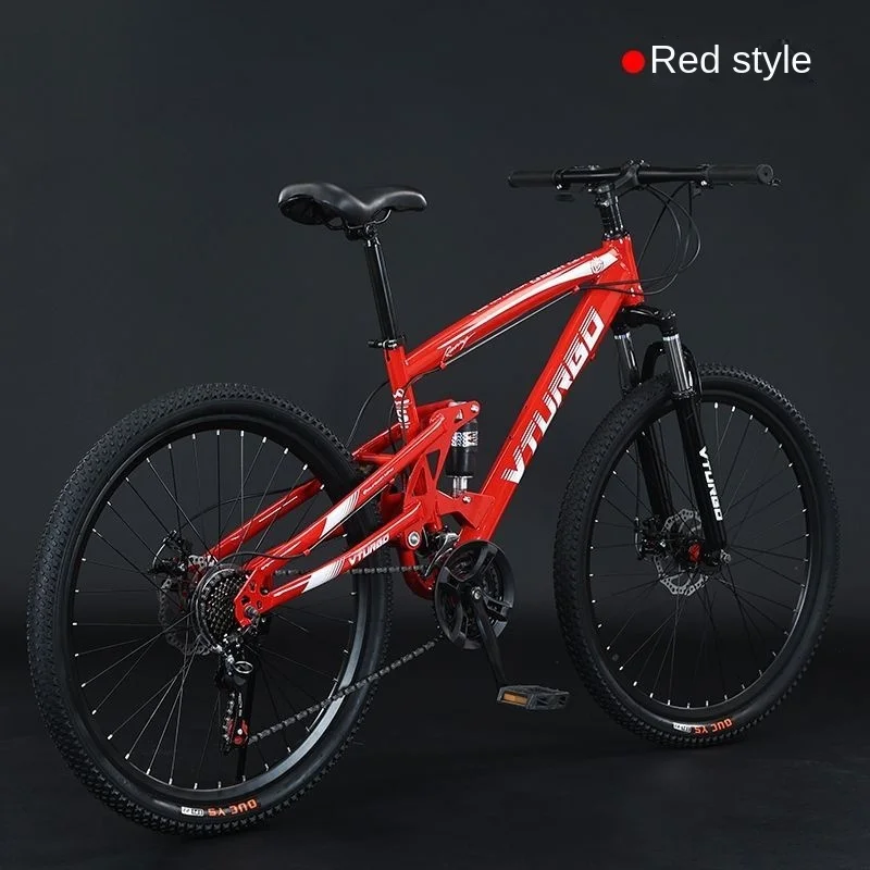 Soft-tail mountain bike front and rear dual shock absorption bike men adult new cross-country shifting bike teenagers walk women