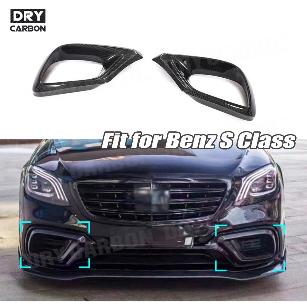 For W222 Front Bumper Air Vent Trims Cover Car Styling Body Kits Accessories For Mercedes Benz S Class S63 AMG 2018 2019 2020