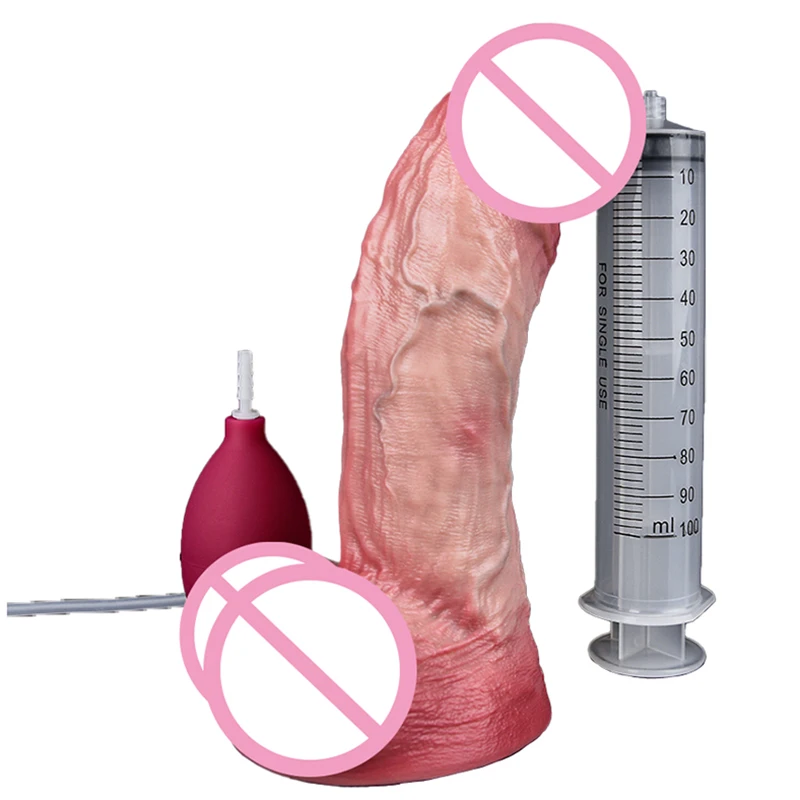 20.6*5.4cm Curved 'Proud' Large Penis Erection Squirt Dildo Spray & Air-Blow Women Masturbator Sex Toys for Pussy Anal Penetrate