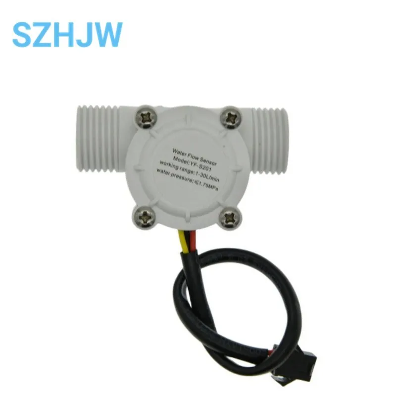 Water Flow Sensor 1-30L/min Hall Flowmeter Sensor Control Liquid Flowmeter Measure Instrument 2.0MPa YF-S201 for Arduino