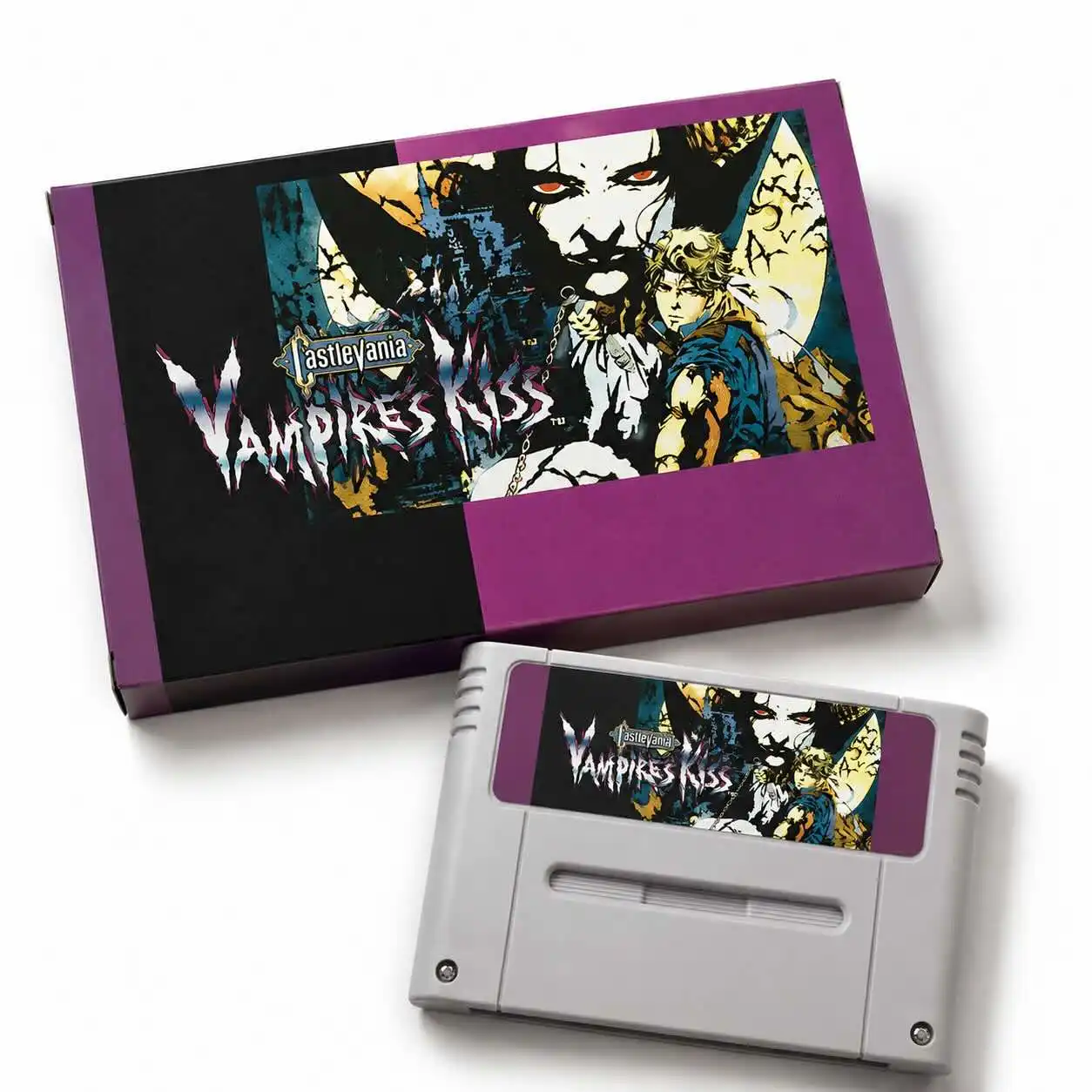 Castlevania Vampire's Kiss 16-Bit Retro-Reproduktions-Cartridge Gotischer Action-Plattformer PAL-Version mit CIB-Verkaufsbox-Option