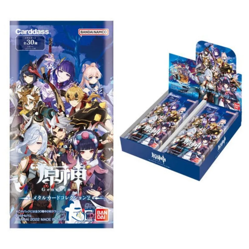 Genuine Genshin Impact Japanese Version Metal Collectible Cards Raiden Shogun Yae Miko Yoimiya Hu Tao Kamisato Fan Gift
