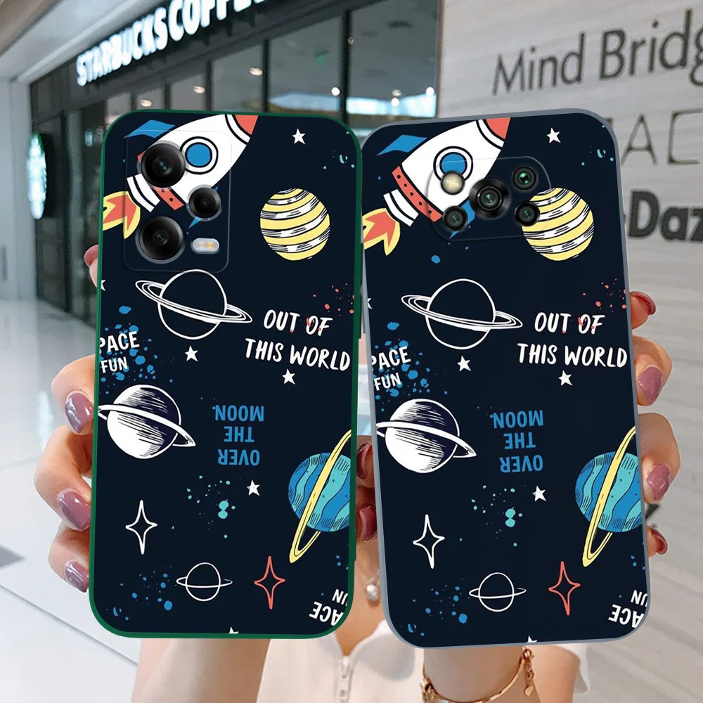 Case For Xiaomi Redmi Note 10 Pro 5G 4G 10S Redmi 10 2022 10A 10C 11 PRIME Phone Cover Soft Silicon space rocket universe