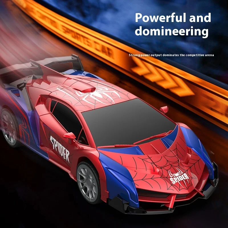 Anime Model Remote Transformation Car 1:18 One Click Transformation Spider Remote Control Car Electric Kids Toy Sports Car Gifts