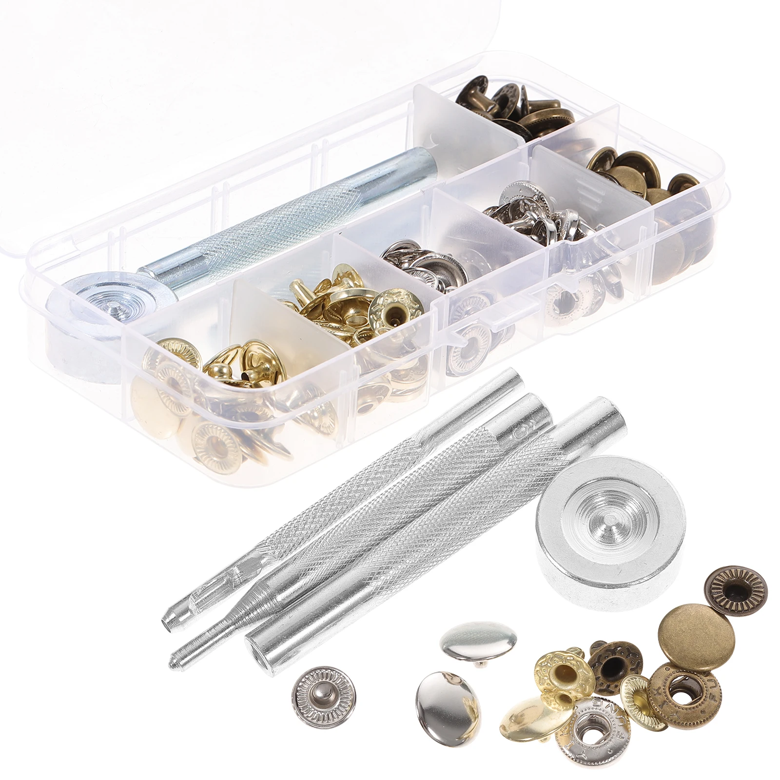 

30Sets Snap Fasteners Kit Fine Workmanship Metal Snaps for Clothes Snap Button Kit Clothing Store Use Craft Making