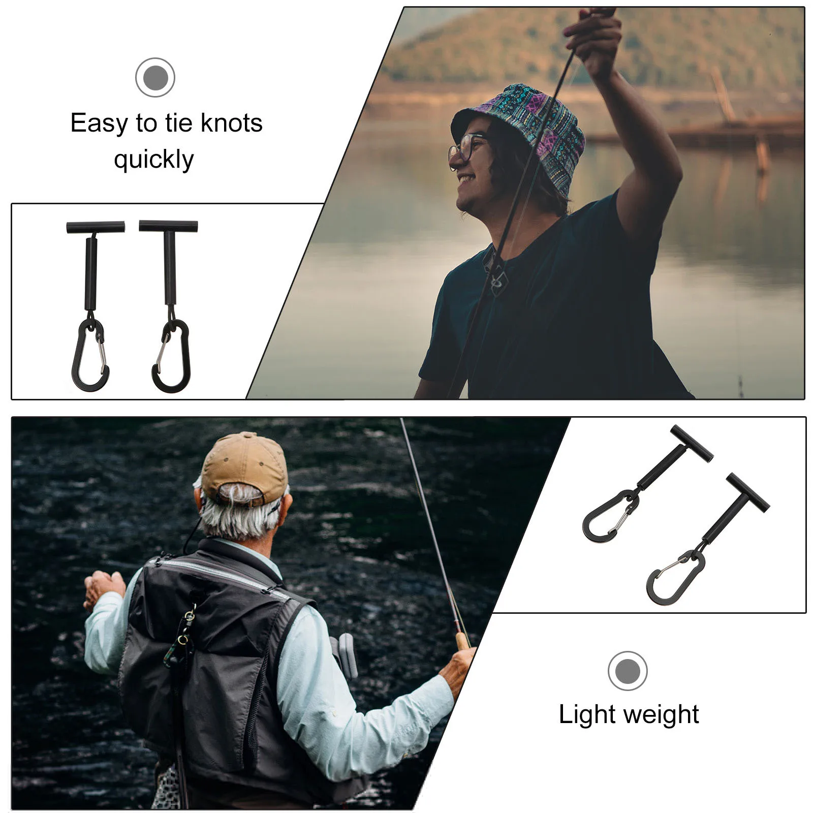 

2 pcs Tippet Line Holder Sub-wire Disc Fishing Tool Spool Bracket Tackle Black S Lightweight Corrosion Resistant Elastic Loop