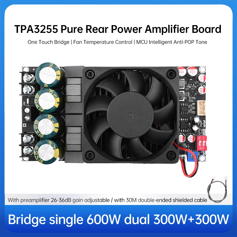 ZK-3002 TPA3255 Pure Rear Level Digital Sound Amplifier Board 300W x2 Bridged Mono 600W Sound AMP Power Amplifier Module