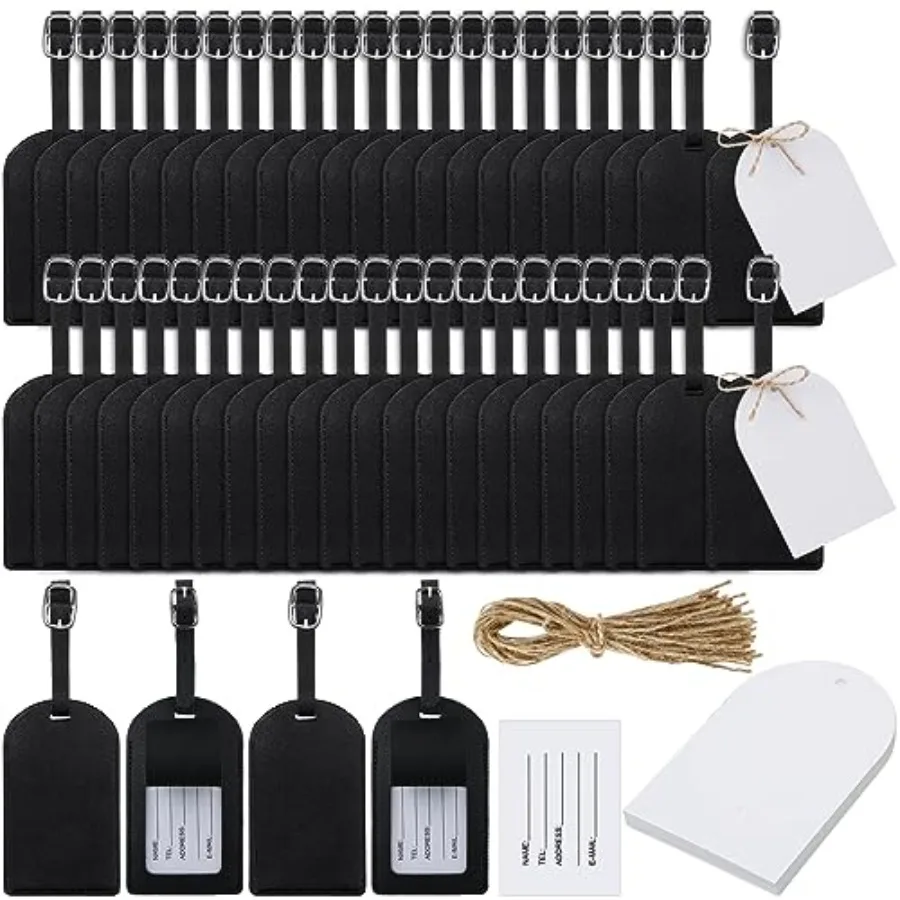 

48 Sets Leather Luggage Tags Bulk Wedding Favors Luggage Tags for Guests Bridal Gifts Wedding Bridal Shower Gift PU Leather wit