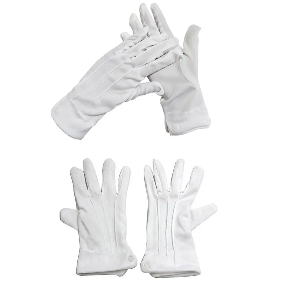 2 Paar formelle Smoking handschuhe-Nylon Guard Parade Handschuhe für Männer und Frauen, weiße Baumwolle Marching Band Kleid Handschuhe – Detail 16
