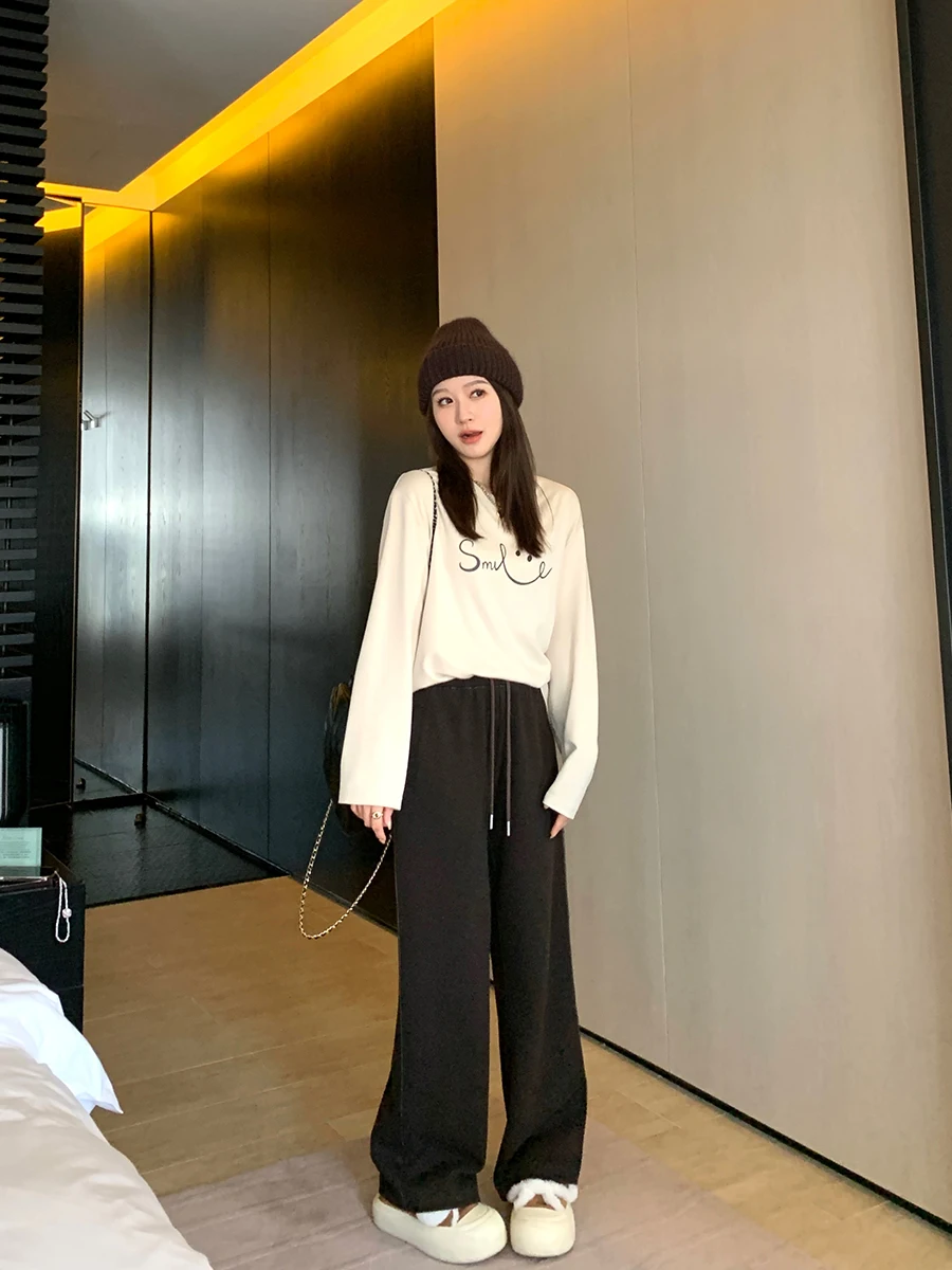 

Свободная длинная футболка с круглым вырезом для женщин, мягкая, для повседневной носки, из смесового хлопка, полиэстера и эластана