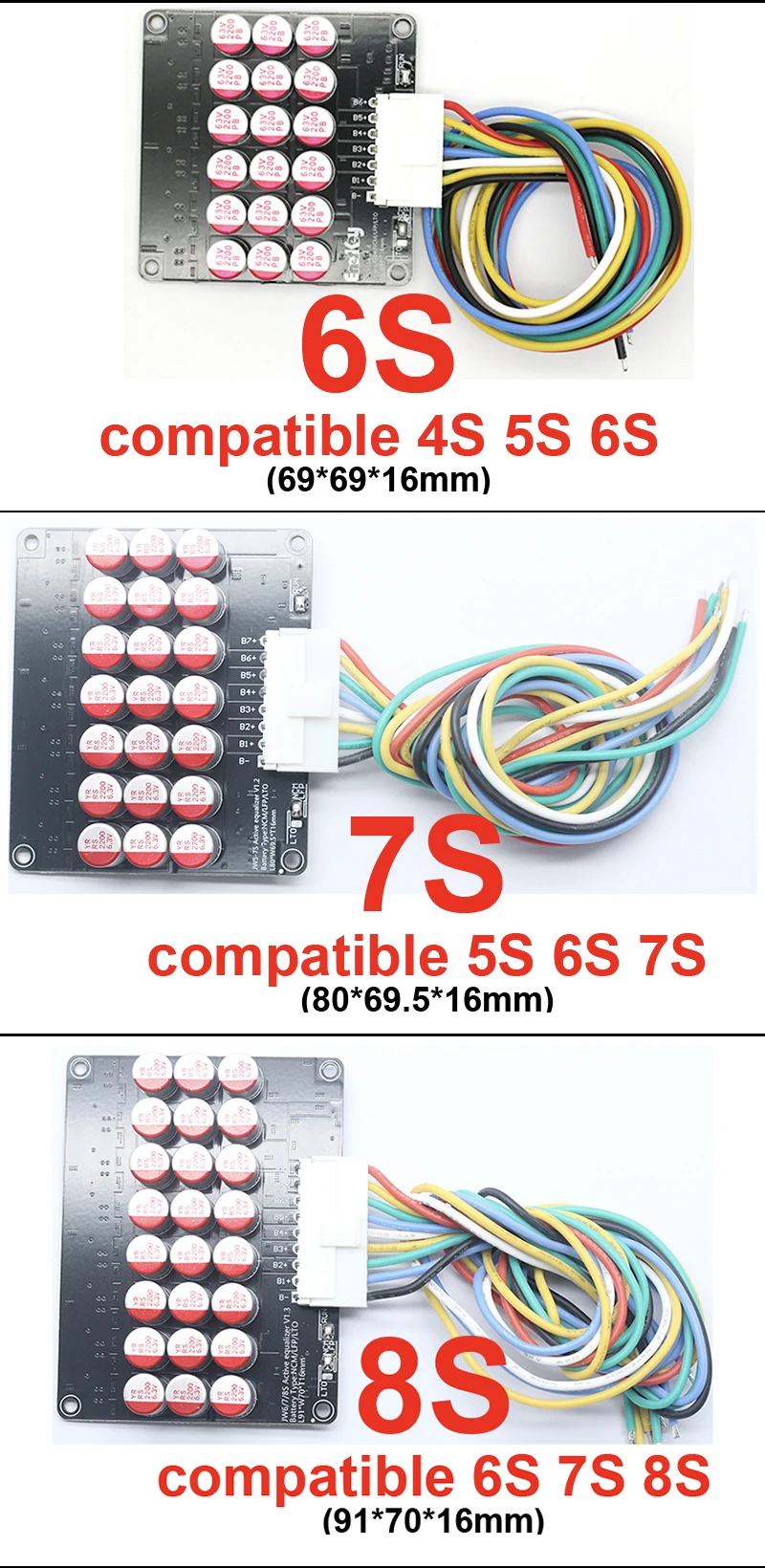 1A 3A 5A 6A التوازن ليثيوم أيون Lifepo4 بطارية ليثيوم LTO نشط المعادل موازن المجلس مكثف 3S 4s 5s 7S 8S 10S 16S 20S BMS