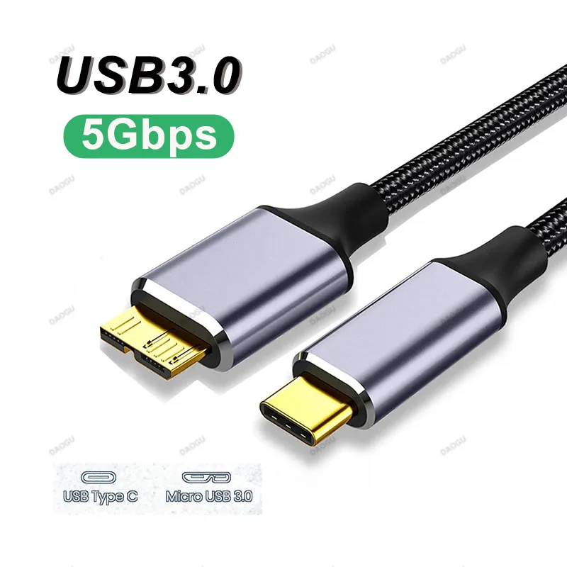 マイクロb usb 3 0にタイプcケーブルアダプタコネクタ5 5gbps外部ハードドライブディスクケーブルタイプc usb 3.0マイクロbハードドライブ