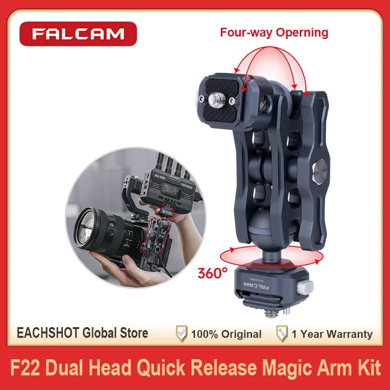 FALCAM F22 Dual Head Quick Release Magic Arm Kit with Universal Ball Head Dual 1/4