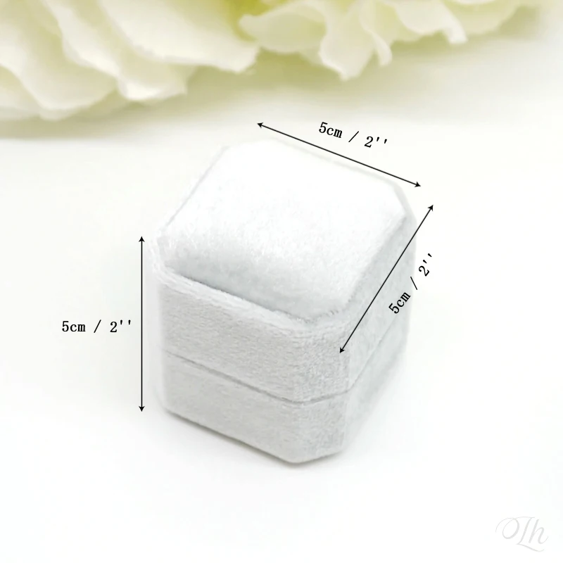 Personalizowane Pudełko na Obrączki Ślubne Kwadratowe Aksamitne Pudełko na Pierścionki Podwójne Pudełko na Pierścionki Personalizowane Pudełko na Obrączki Ślubne Pudełko na Pierścionek Zaręczynowy