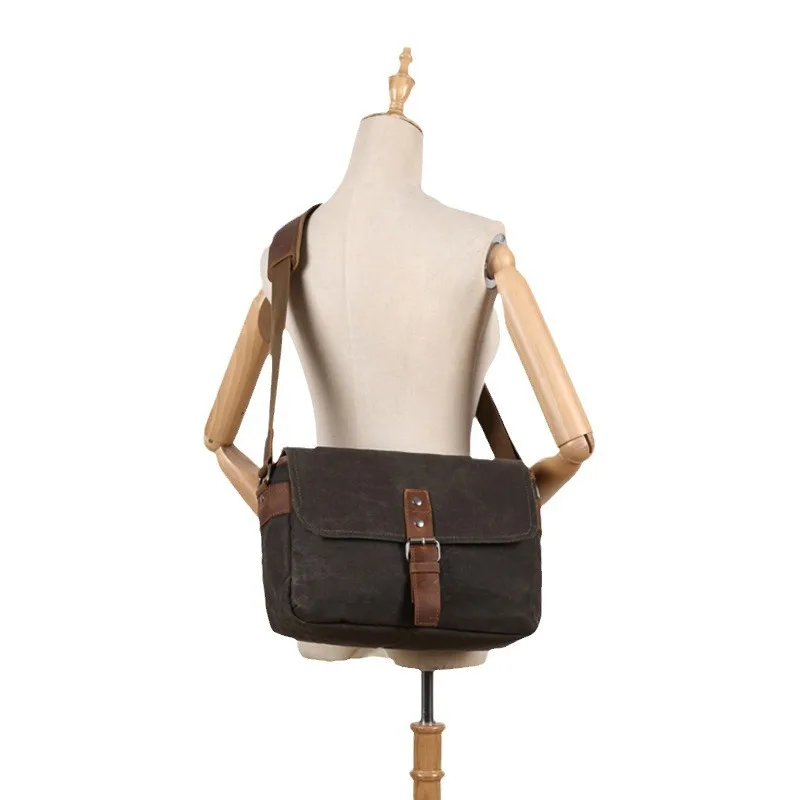 

Unisex Professional Camera Backpack Water Resistant Oil Wax Canvas Sling Bag For Dslr Micro Four Thirds Cameras With Custom Logo