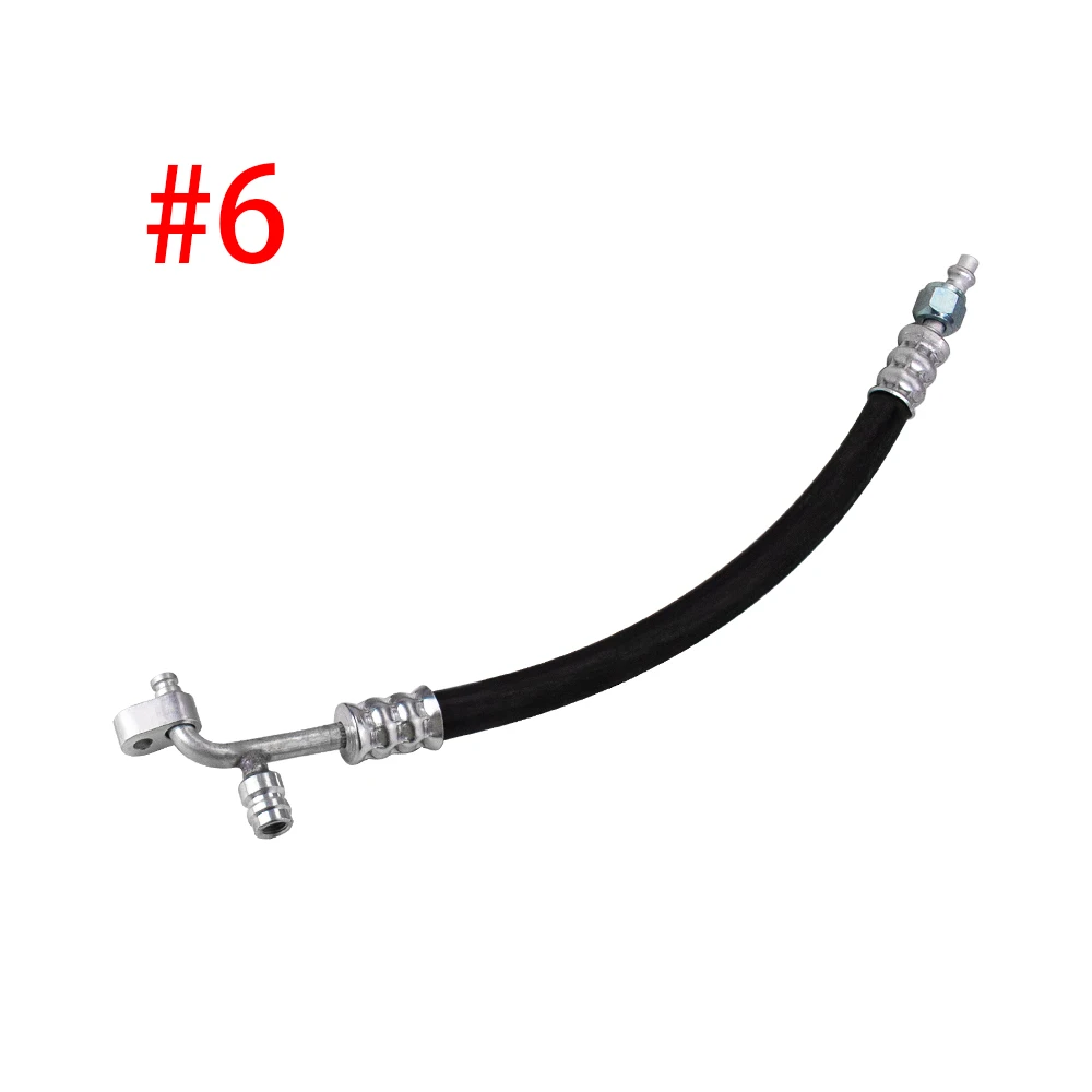 #6 #8 #10 Thick-wall A/C Hose Assembly R134a 90° Barb Fitting Nut with Service Port Compressor Radiator Hose AC Gas Pipe