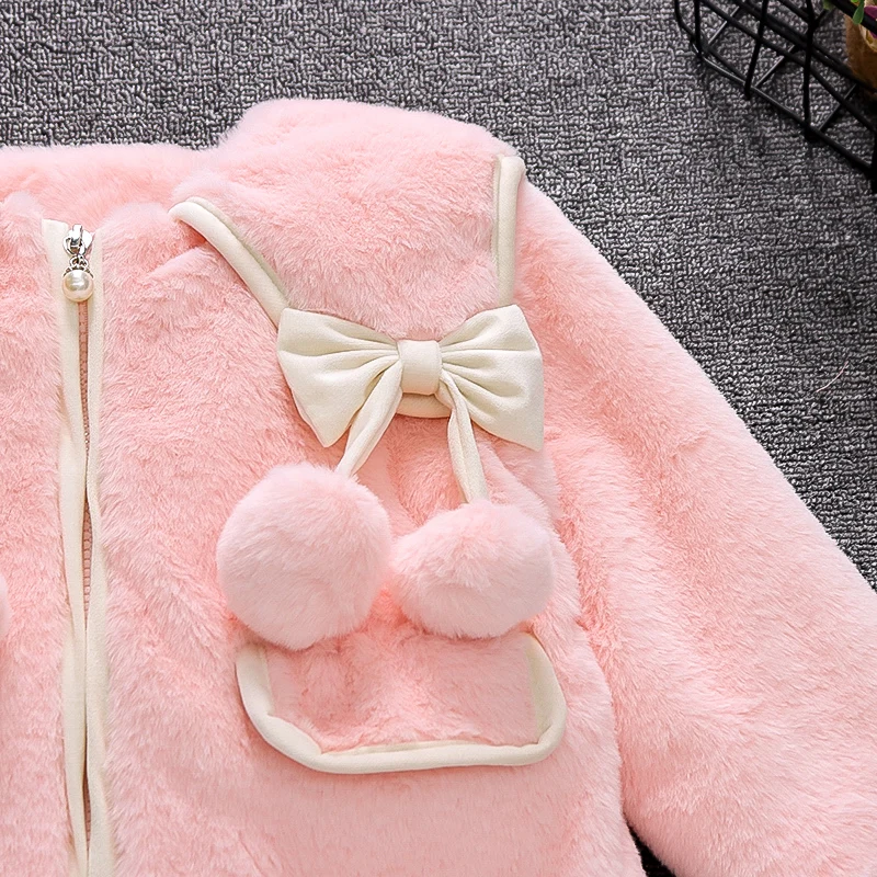 Baby Girl Clothes Cute Pompon And Pearl Princess Girls Coat Autumn Winter Warm Toddler Infants Jacket Children Christmas Outwear