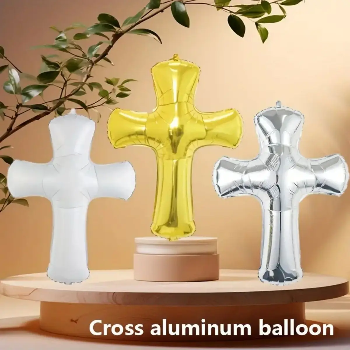 1/3/5pcs Church Easter Cross Baptism Foil Balloons Christian Catholic Worship Pray Wedding Celebration Birthday Party Decoration