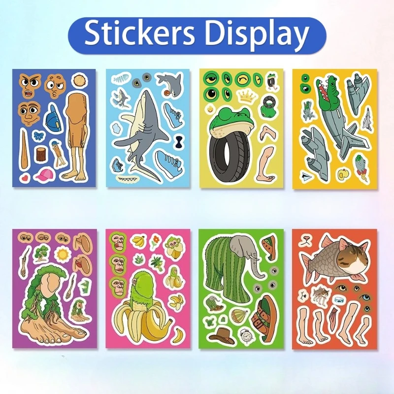 1-6 セットイタリア Brainrot ステッカー Tung Tung Sahur Telalaero Telala サメ楽しいステッカー顔を作るインタラクティブゲーム誕生日ギフト