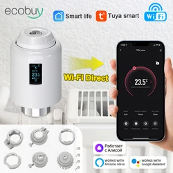 Tuya WiFi Thermostatic Valves Tuya Smart Radiator Valve Thermostatic Head Smart Home Thermostat Wifi Alexa Google Assistant