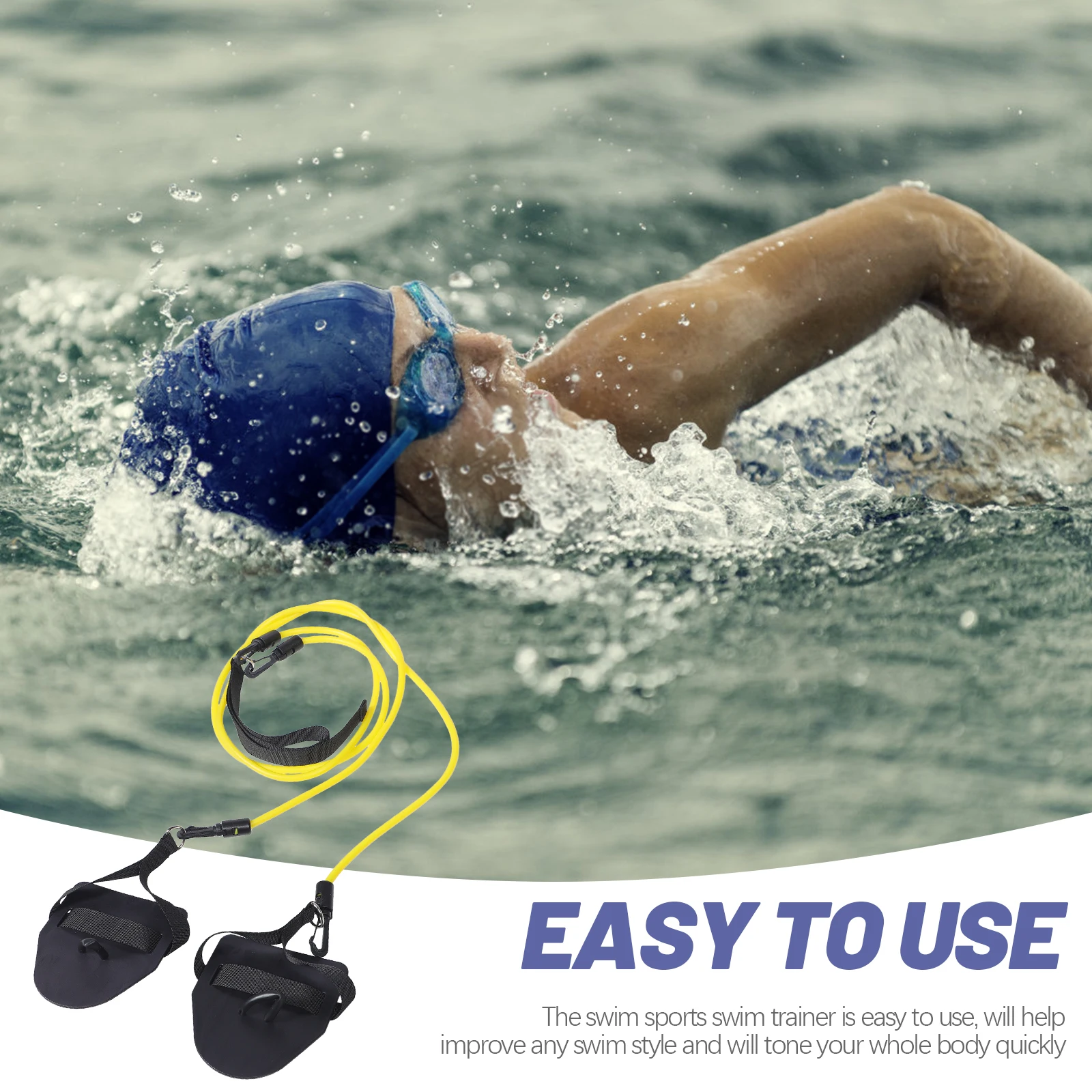 

s Swimming Swimming Tether Yellow 20lbs Swim Trainer Fitness Cord Bungee Rope Elastic B Adults Swim B Children