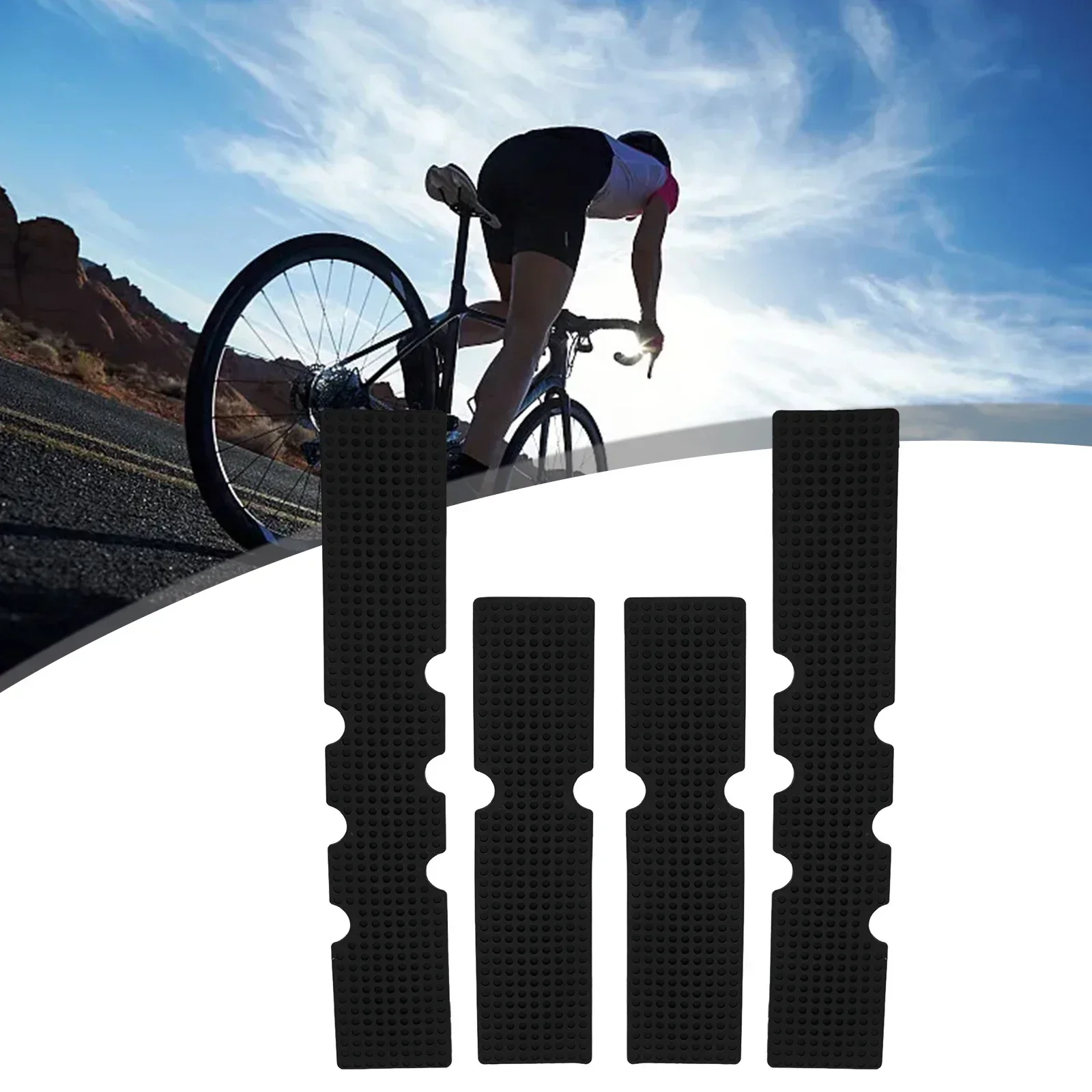 

Practical 1 Handlebar Tape Shock Absorption 4pcs Long/Short Pad Bicycle Anti Shock Black Lightweight Road Bike