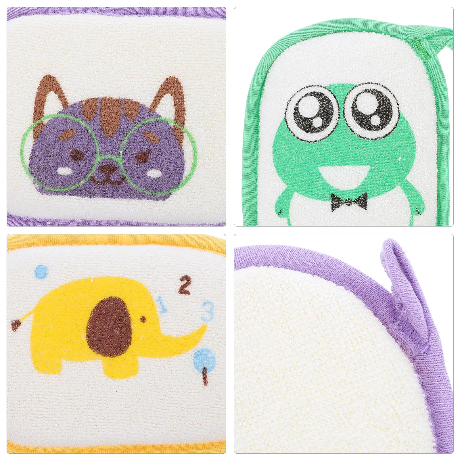 

3 шт. детские губки для ванны, удобные на ощупь, нежное отшелушивание для гладкой детской щетки для ванны, мультяшные губки