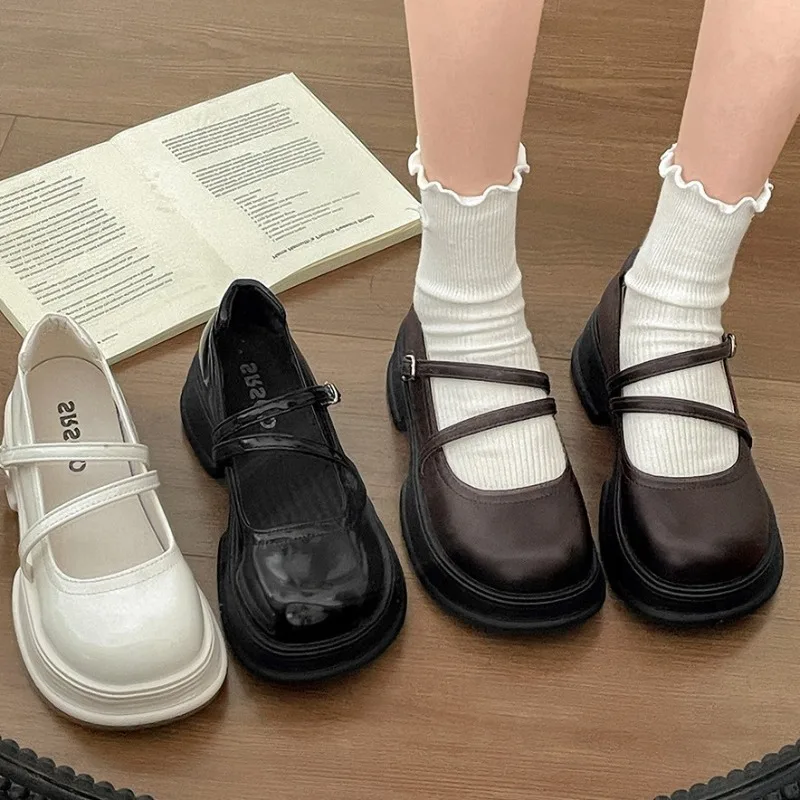 

2025New Women's Shoes French Style Small Leather Shoe Round Head Mary Jane Shoes Fashion Single Shoes for Women Cute Lolita Shoe