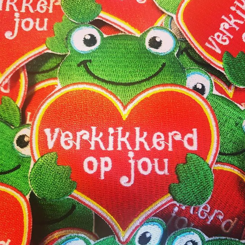 Oeteldonk Frog patch emblema carnevale per i paesi bassi ferro su lettera toppe ricamate su vestiti adesivi cuore Appliques