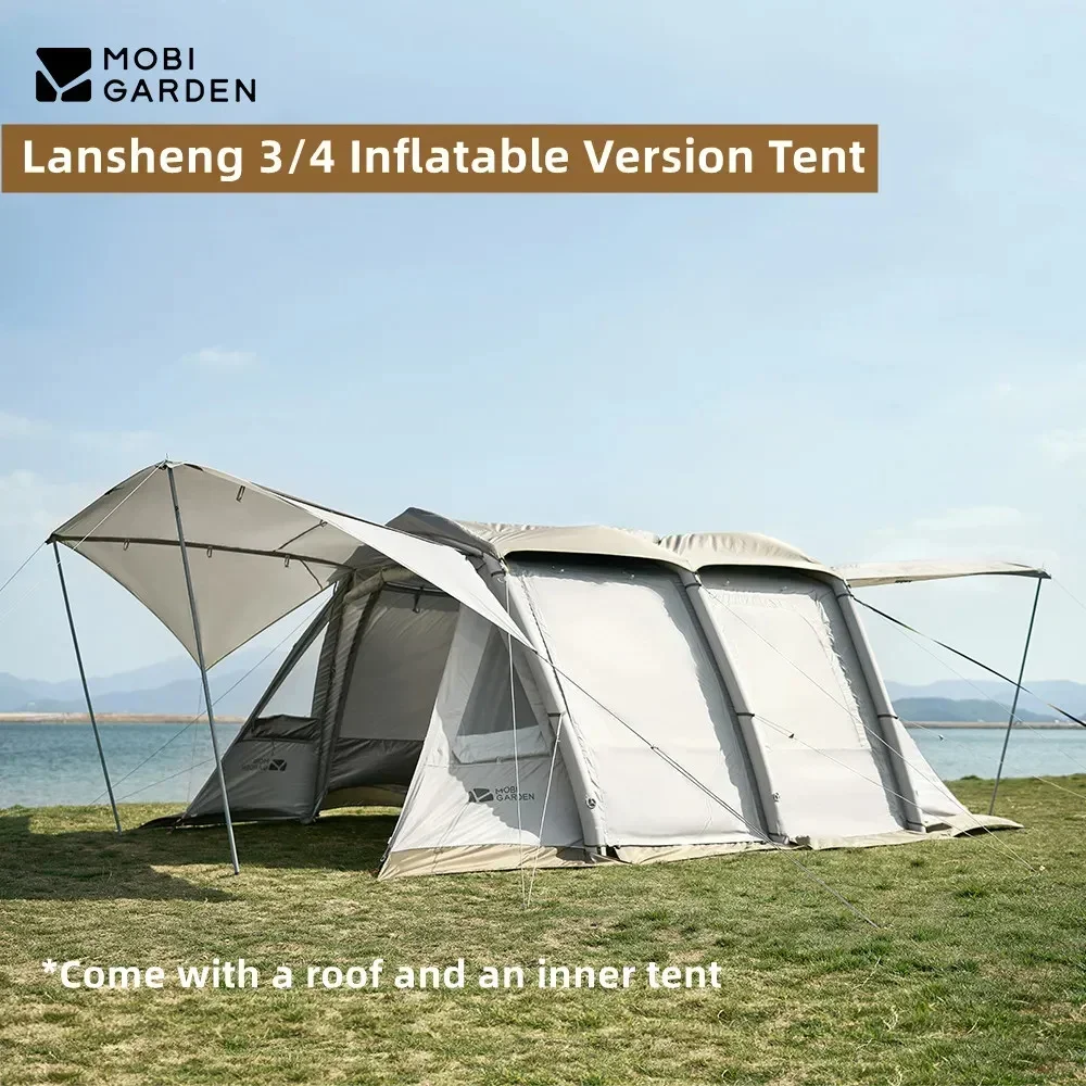 

MOBI GARDEN Camping Outdoor Air Inflatable Tent 5-8 Person Large Space Family Luxury Folding Four Season Family Travel Tunnel