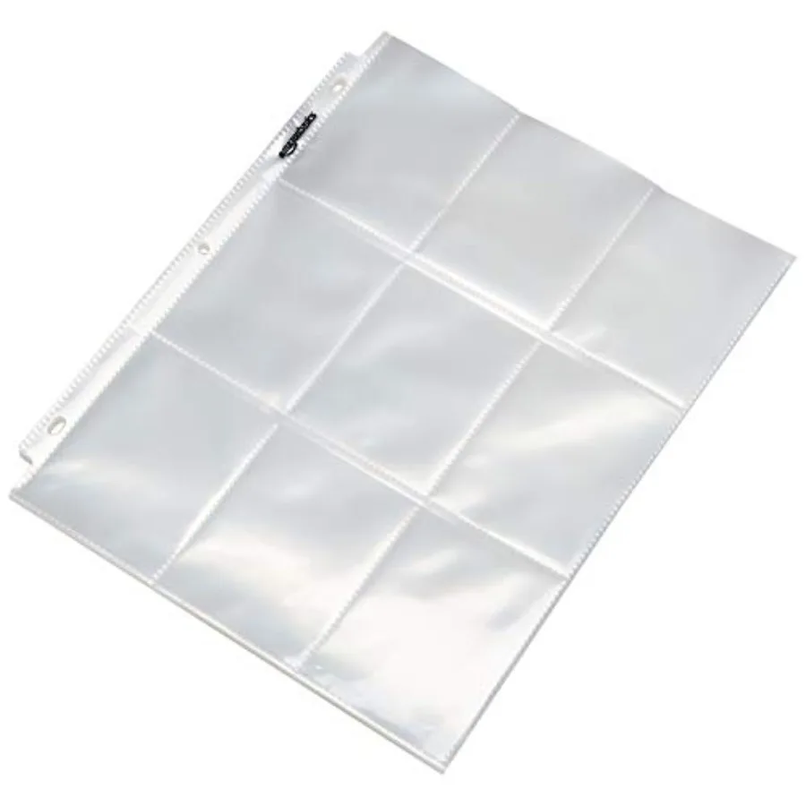 

9-Sleeve Trading Card Protectors for 3 Ring Binder Clear