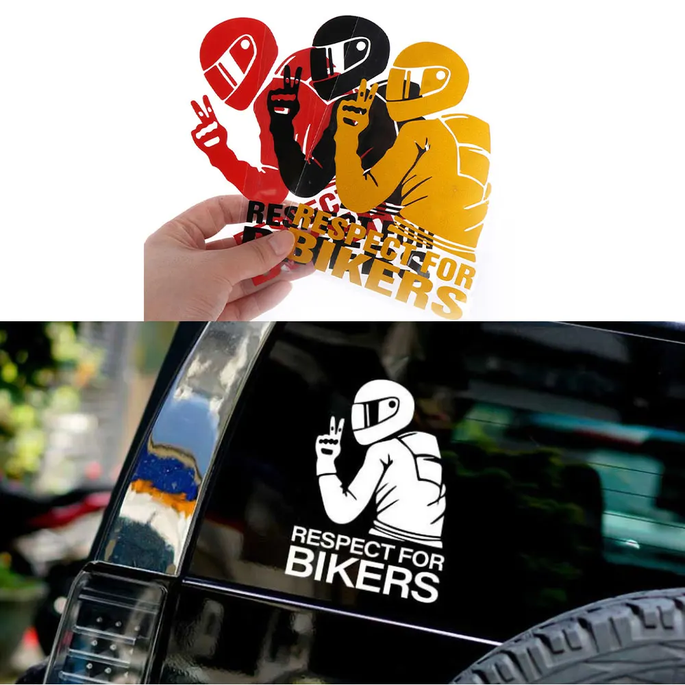 

Motorcycle Reflector Sticker Decal Waterproof Reflective Sticker Motorcycle Car Respect for Bikers Vinyl 3D Sticker