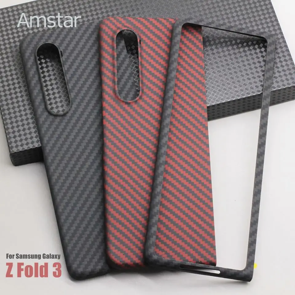 

Amstar Real Carbon Fiber Protectiv Case for Samsung Galaxy Z Fold 3 Ultra-thin Anti-drop Aramid Fiber Z Fold 3 5G Foldable Cover