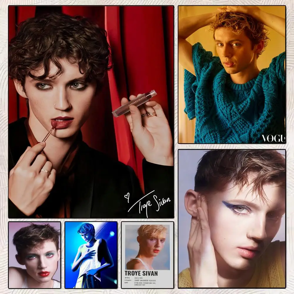 Singer Troye Sivan Painting Calligraphy Stylish Wall Art Poster, Bedroom Living Room Home Decor Gift