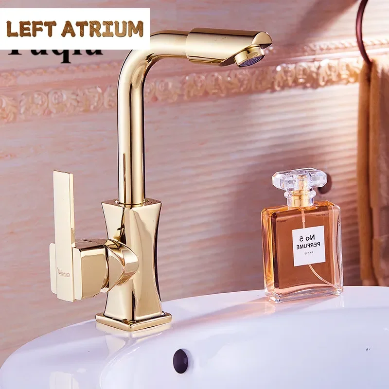 New Arrival Water Tap Gold/Rose Gold/Chrome Brass Bathroom Basin Faucet Sink tap Swivel Spout Vanity Sink faucet Mixer