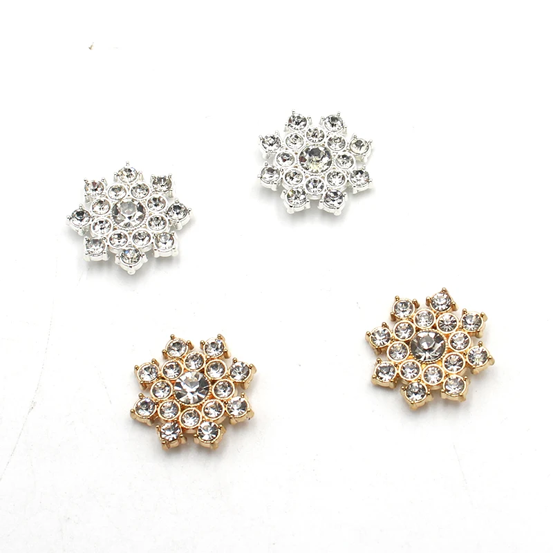 10Pcs 23MM Christmas diamond alloy flower plate buckle Diy Christmas tree wedding dress headwear gift box decoration accessories