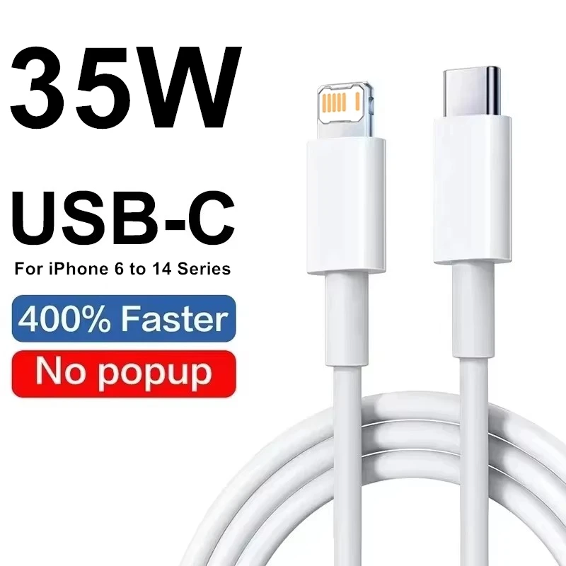3PCS 35W PD Fast Charging Cable For iPhone 12 13 Mini 11 14 Pro Max X XR XS Max 6S 7 8 14 Plus SE Rapid Charge USB-C Data Cables