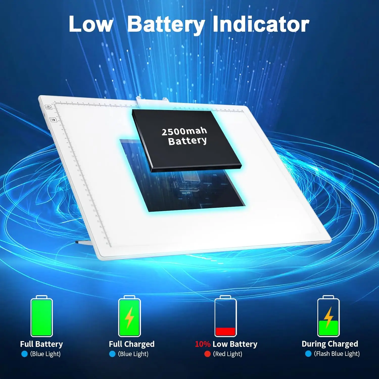 A3 diamond picture light box, with stand and top fixed shelf, can be 6 or infinite dimming, three color temperature adjustable