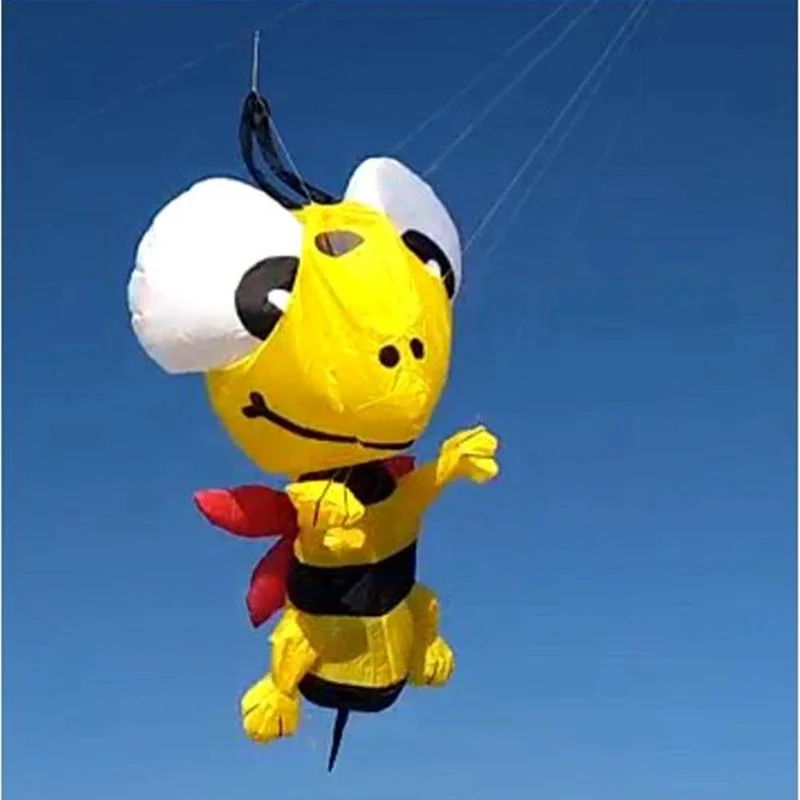 

free shipping 3d bee kite pendant large soft kite fly nylon kite inflatable kite outdoor toy wind sock kites professional giant