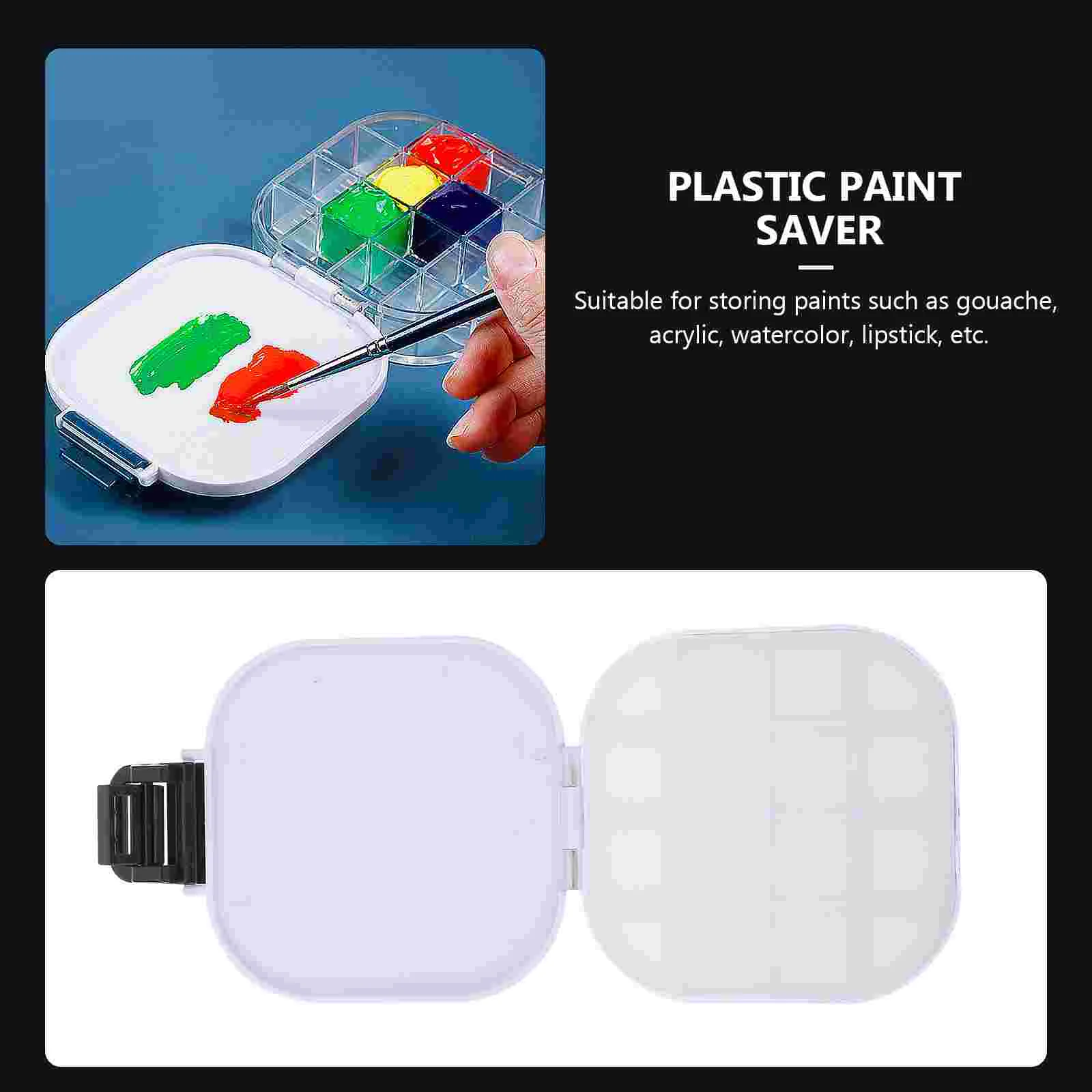 16 Shades of Pigment Moisturizing Watercolor Box Painting Storage Case Travel Kit Tray Mixing Plastic Container