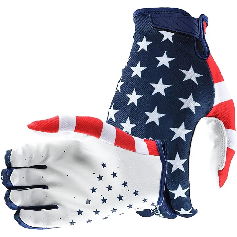 

American Flag Cycling Gloves Breathable Motorcycle Off Road Full Finger MTB Mountain Bike Gloves for Men Women