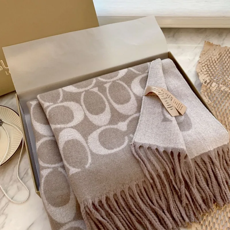 الراقية الكلاسيكية إلكتروني نمط هندسي تقليد شال فرو الأرنب وشاح متعدد الاستخدامات شرابة الخريف والشتاء الدفء تنوعا