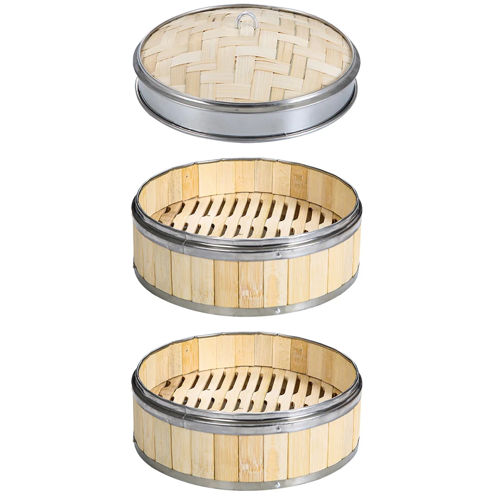

Bamboo Steamer Food Basket Stainless Temperature Resistance Buns Cookware Bamboo Food Steamer Kitchen Bar Accessories