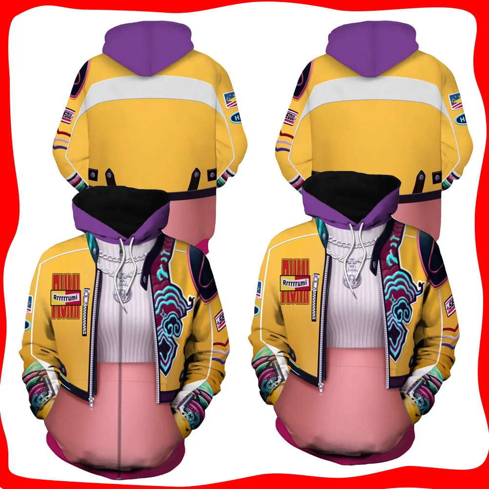 

Rumi KPOP Demon Cosplay Hunters Hoodie Cosplay 3D Printed Zip Hooded Casual Sweatshirt Men Women Casual Streetwear Pullover