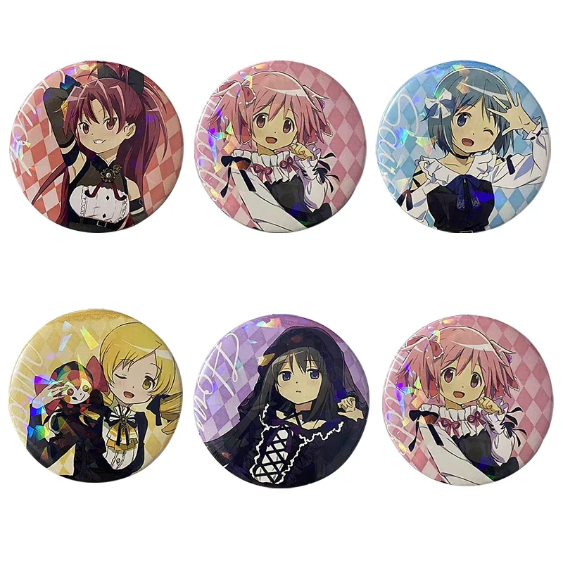 Puella Magi Madoka Magica Pins Brooch Cute Anime Figure Homura Miki Sayaka Brooches Cosplay Badge Backpack Jewelry Accessories