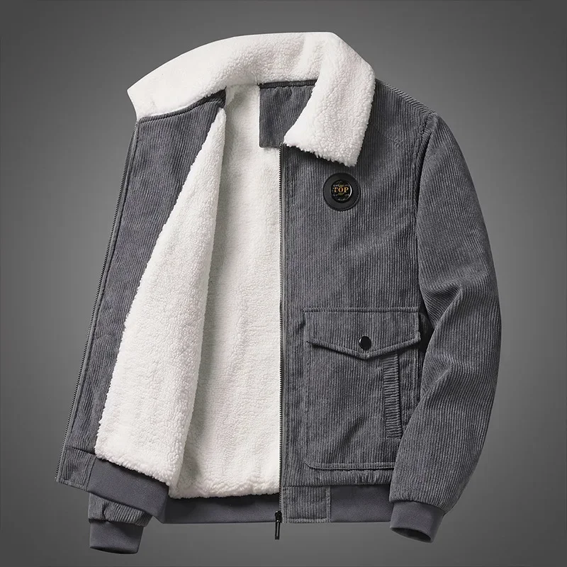 

Warm Parkas Fleece Down Male Thicker Casual Jacket New Fashion Style Coat Short Witner Jacket Size 5XL Men Corduroy Winter Coat
