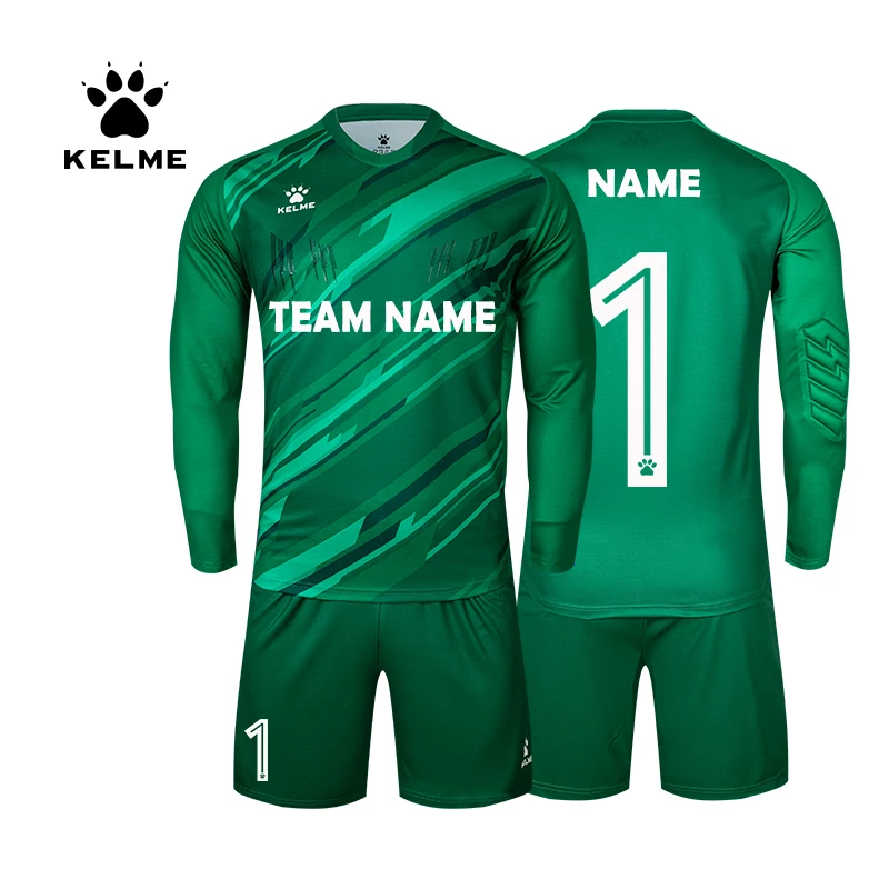 KELME Football Shirt Men\'s Goalkeeper Jersey Long Sleeve Sportswear Kid Soccer Jersey Football Training Wear Customized Jerseys