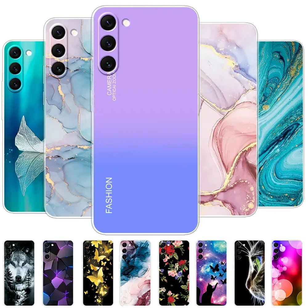 For Samsung S23 S23 Ultra Case Cover Marble Transparent Cases for Samsung Galaxy S23 Plus Silicone Bumper GalaxyS23 Phone Bags